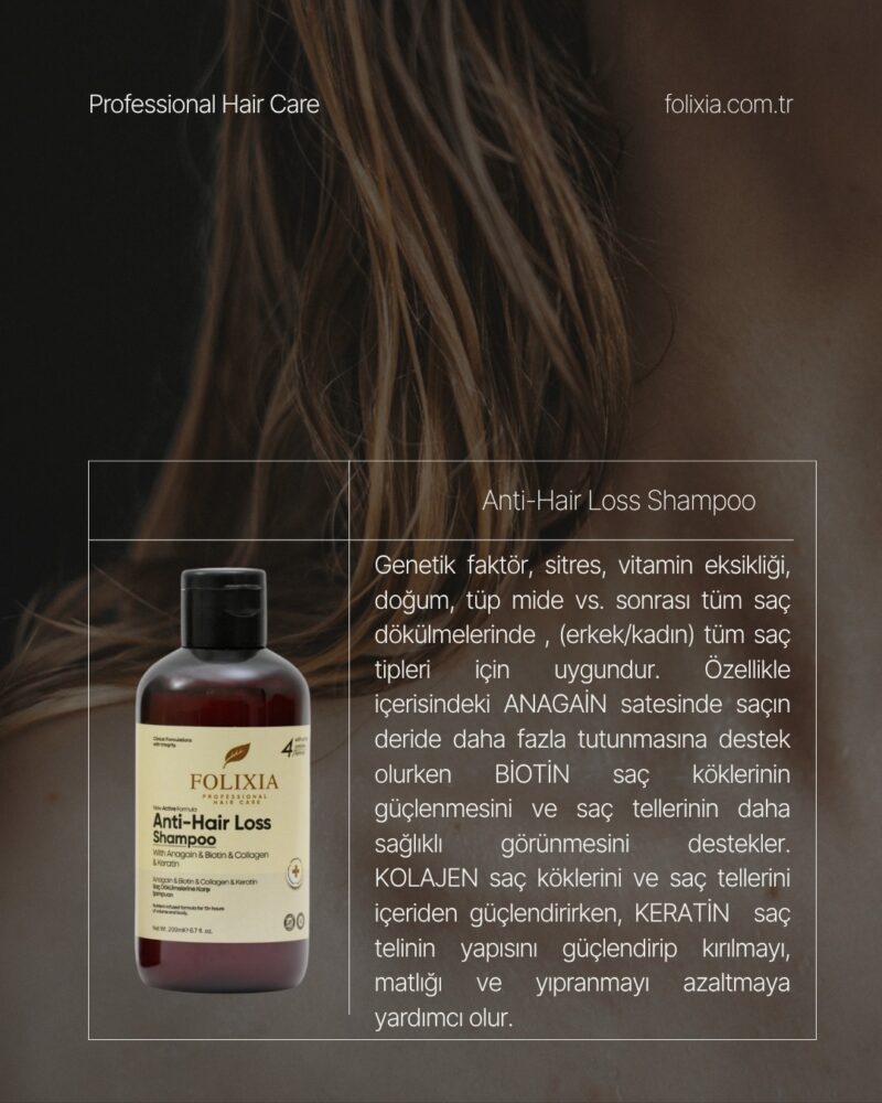 Folixia Dökülme Karşıtı & Güçlendirici Bakım Şampuanı (Anagain & Biotin) 200 ml - Görsel 4