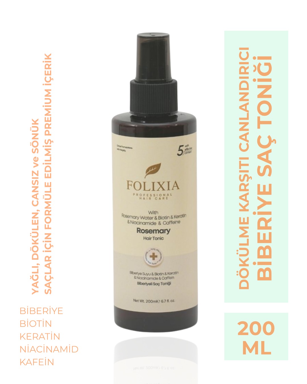 WhatsApp Image 2026-06-30 at 09.39.11 (2) Folixia Dökülme Karşıtı & Canlandırıcı Saç Toniği (Biberiye & Kafein) 200 ml - Görsel 1